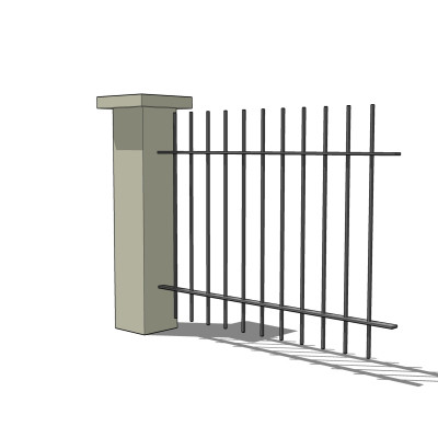 现代栏杆护栏su模型