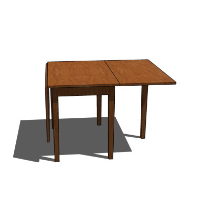 现代实木折叠餐桌su模型