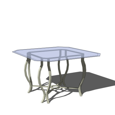 现代玻璃休闲桌子su模型