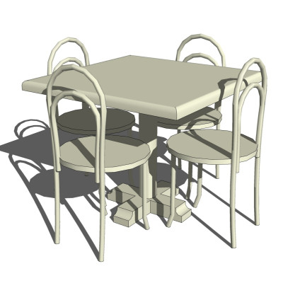 现代方形餐桌su模型