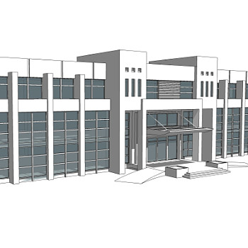 现代办公楼外观su模型