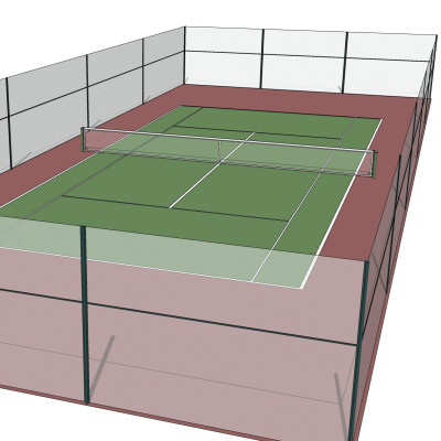 现代室外网球场su模型