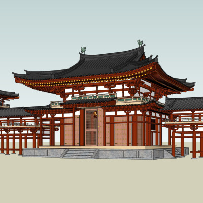 日式寺院su模型