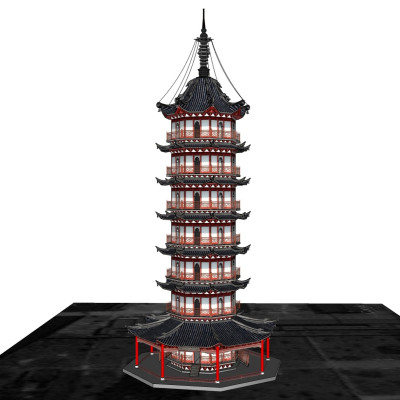 中式古建宝塔su模型