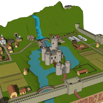 欧式古典城堡规划su模型