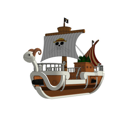 现代海贼王海盗船su模型