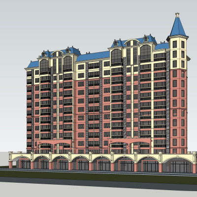 欧式公寓楼su模型