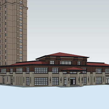 新古典沿街商业建筑su模型