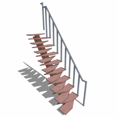 现代金属楼梯su模型