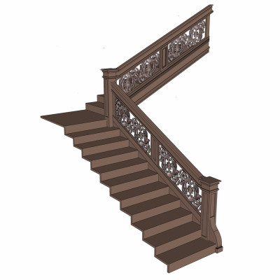 新中式楼梯su模型