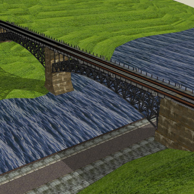 现代铁路大桥su模型