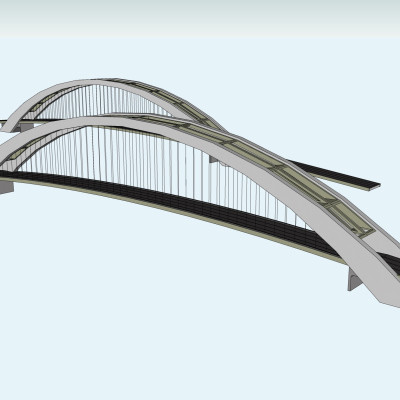 现代公路大桥su模型