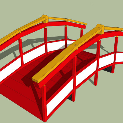 现代木桥su模型