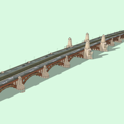 欧式大桥su模型