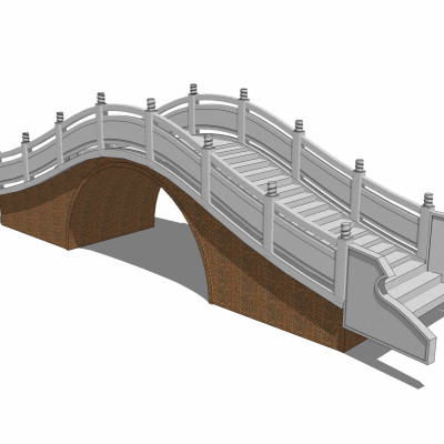 自然风石桥su模型