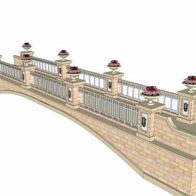 欧式石桥su模型