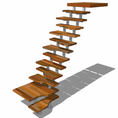 自然风楼梯su模型