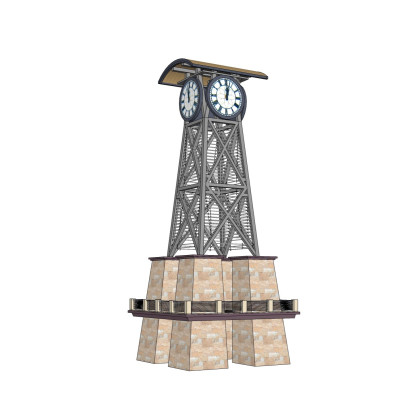 工业风钟楼su模型