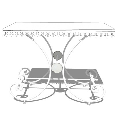 欧式金属休闲桌su模型