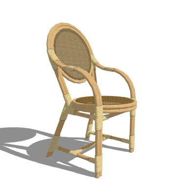 简欧木质单椅su模型