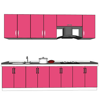 现代橱柜su模型