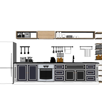 简欧橱柜su模型