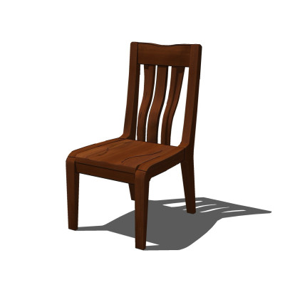 中式实木单椅su模型