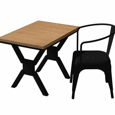 现代可折叠桌椅su模型