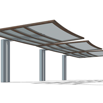 现代廊架su模型