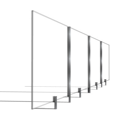 现代玻璃护栏su模型