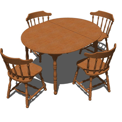欧式餐桌椅su模型