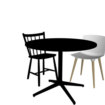 北欧休闲桌椅su模型