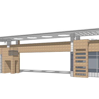 现代建筑门头su模型