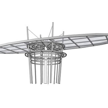 现代雨棚su模型