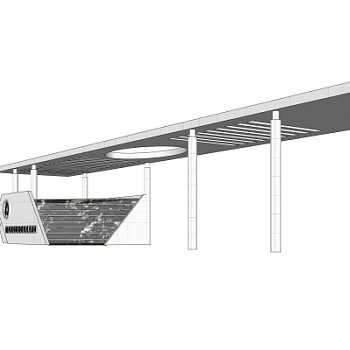 现代建筑门头su模型