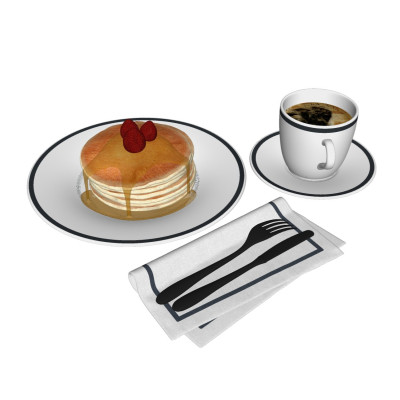 现代蛋糕咖啡食物su模型
