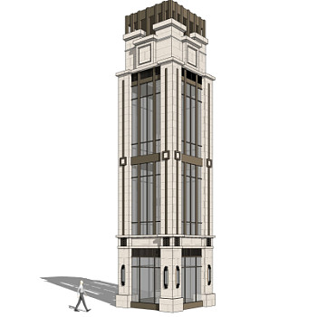 新古典塔楼免费su模型