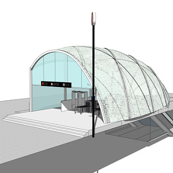 现代地铁出口su模型
