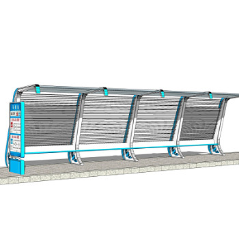 现代候车亭su模型