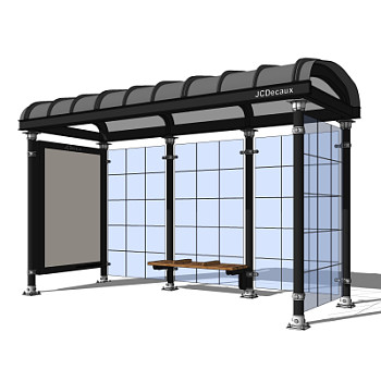 现代候车亭su模型