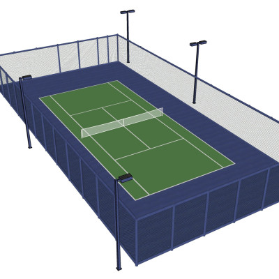 现代网球场su模型