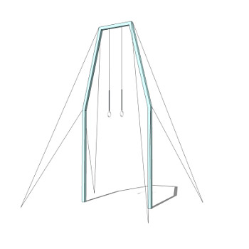现代户外健身器材su模型