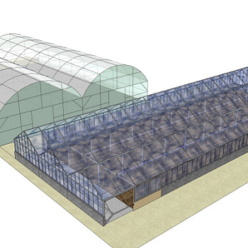 现代温室大棚su模型