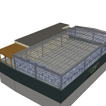 现代温室大棚免费su模型