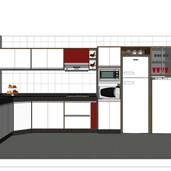 现代橱柜su模型