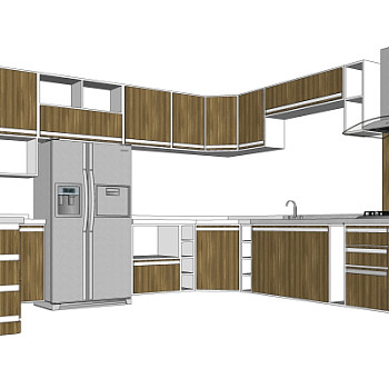 现代橱柜su模型