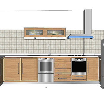 现代橱柜su模型