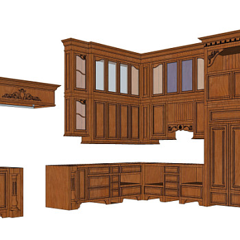 欧式橱柜su模型