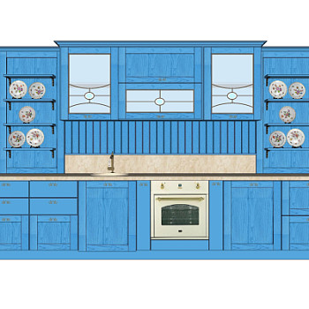 欧式橱柜su模型