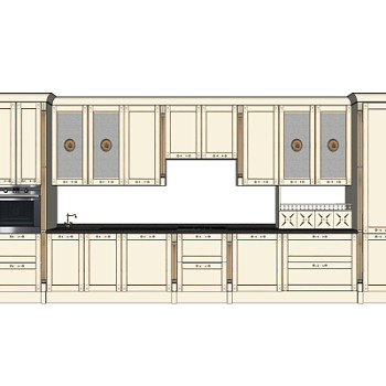 欧式橱柜su模型
